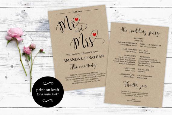 printable wedding program pdf